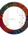 Grungy Geometric - Modern Mirror - Oval or Round Wall Mirror
