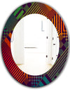 Grungy Geometric - Modern Mirror - Oval or Round Wall Mirror