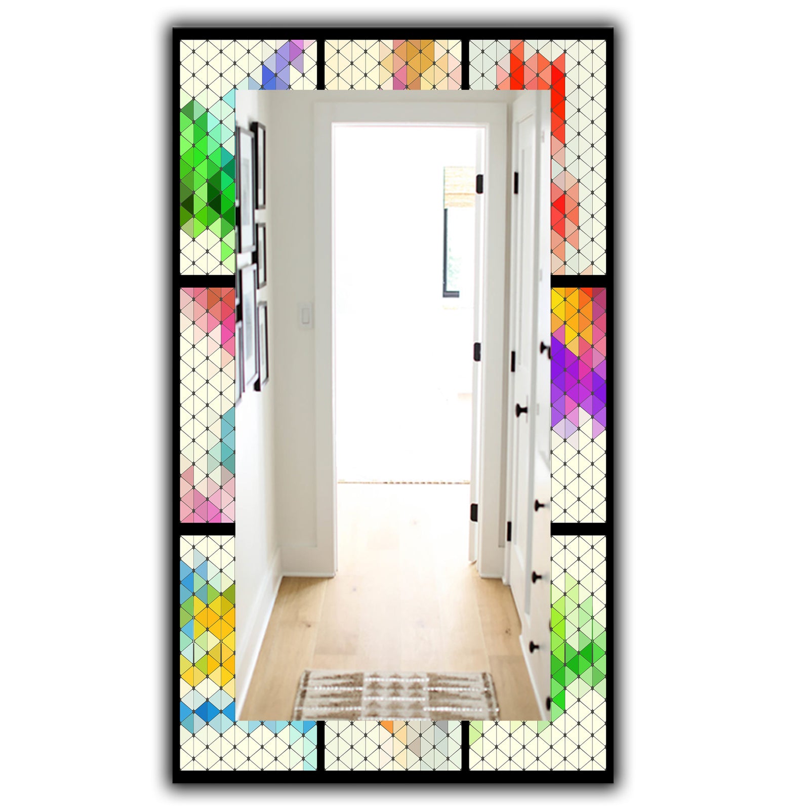Triangular Colourfields 24 - Modern Mirror - Wall Mirror