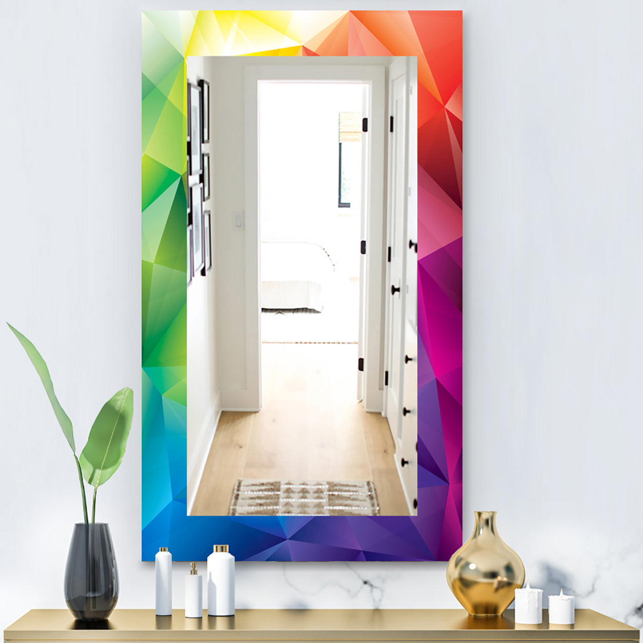 Triangular Colourfields 25 - Modern Mirror - Wall Mirror