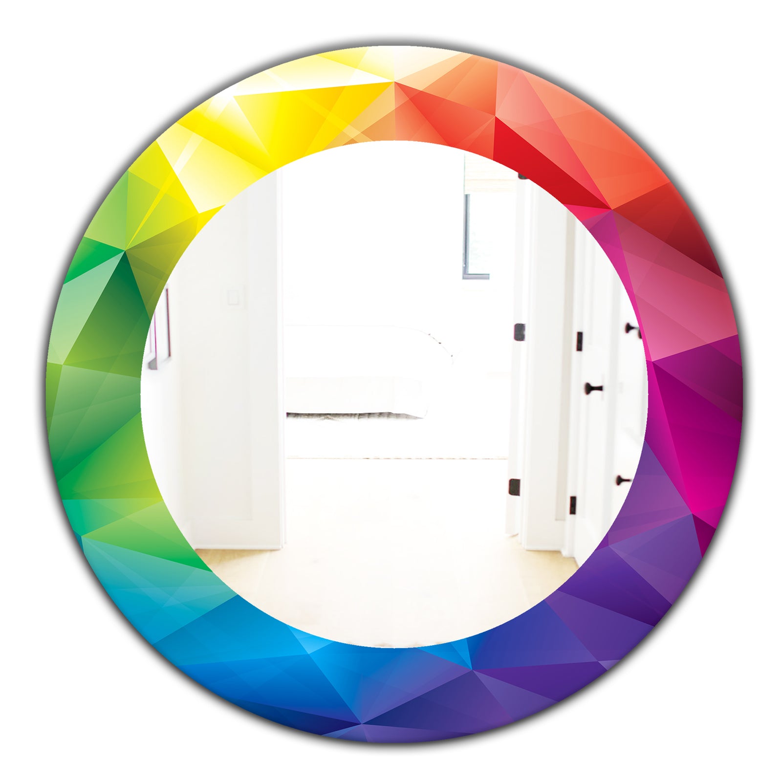 Triangular Colourfields 25 - Modern Mirror - Oval or Round Wall Mirror