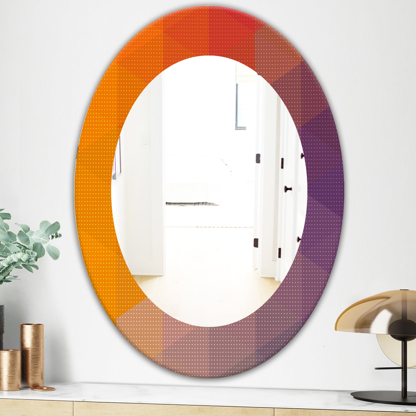Dotted Geometry - Modern Mirror - Oval or Round Wall Mirror