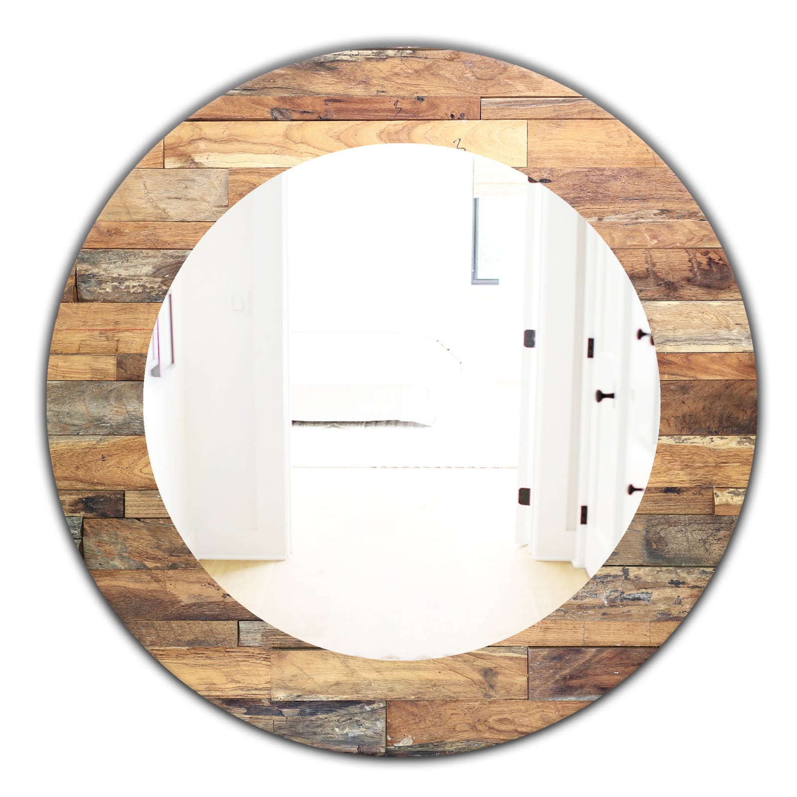 Wood IV - Modern Mirror - Oval or Round Wall Mirror