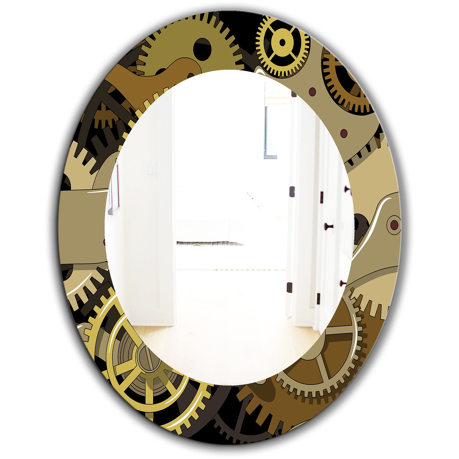 Gear Mecanics - Modern Mirror - Oval or Round Wall Mirror
