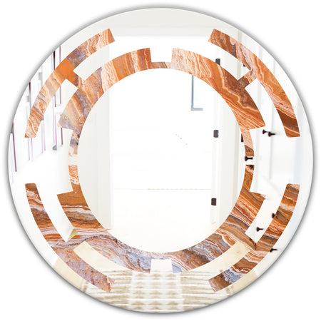 Marbled Geode 2 - Modern Round or Oval Wall Mirror - Space