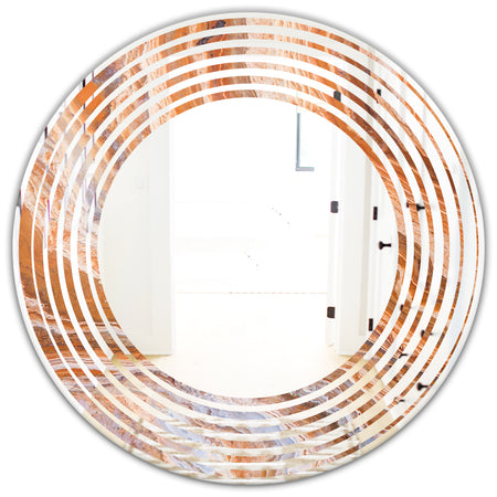 Marbled Geode 2 - Modern Round or Oval Wall Mirror - Wave