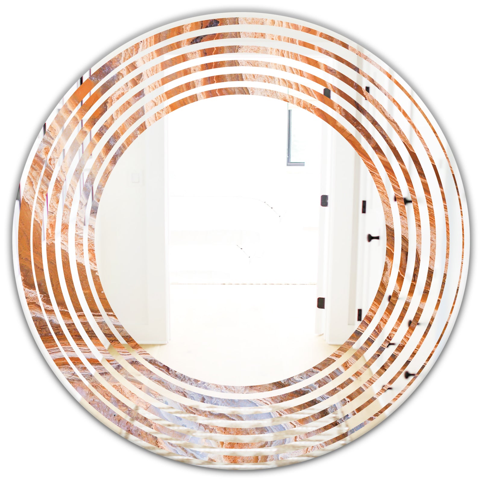 Marbled Geode 2 - Modern Round or Oval Wall Mirror - Wave