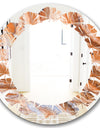 Marbled Geode 2 - Modern Round or Oval Wall Mirror - Leaves