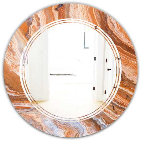 Marbled Geode 2 - Modern Round or Oval Wall Mirror - Triple C
