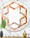 Marbled Geode 2 - Modern Round or Oval Wall Mirror - Hexagon Star