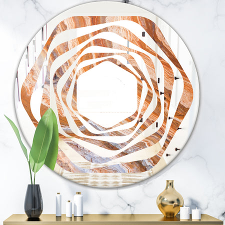 Marbled Geode 2 - Modern Round or Oval Wall Mirror - Whirl