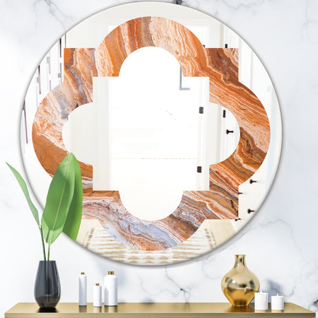 Marbled Geode 2 - Modern Round or Oval Wall Mirror - Quatrefoil