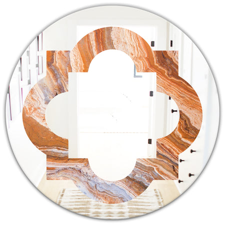 Marbled Geode 2 - Modern Round or Oval Wall Mirror - Quatrefoil