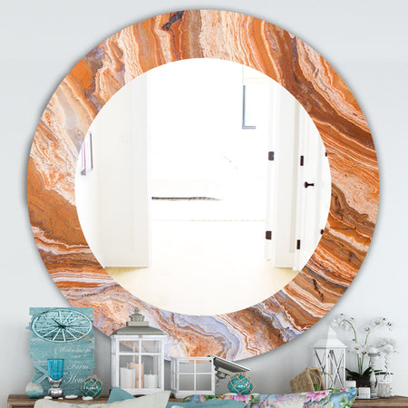 Marbled Geode 2 - Traditional Mirror - Oval or Round Wall Mirror