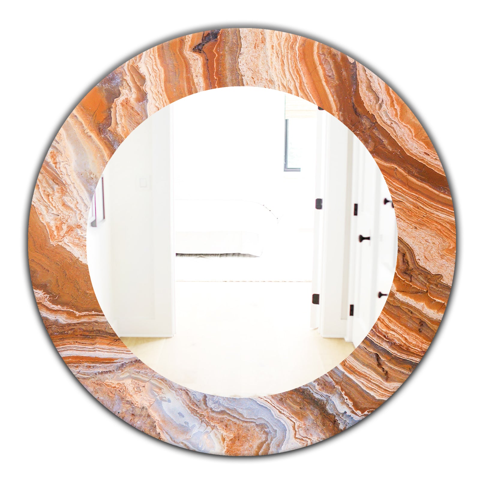 Marbled Geode 2 - Traditional Mirror - Oval or Round Wall Mirror