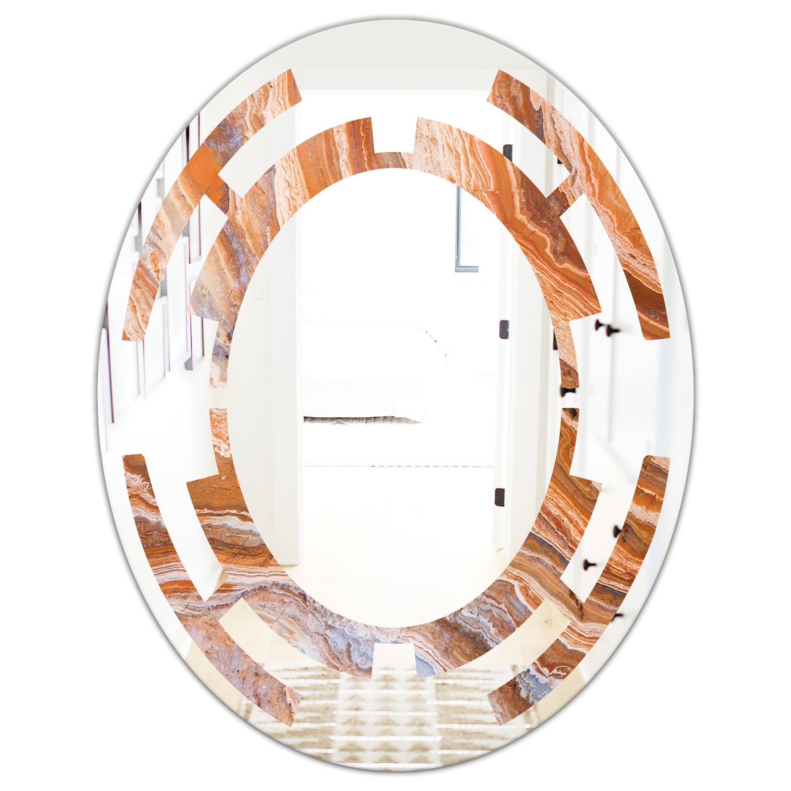 Marbled Geode 2 - Modern Round or Oval Wall Mirror - Space