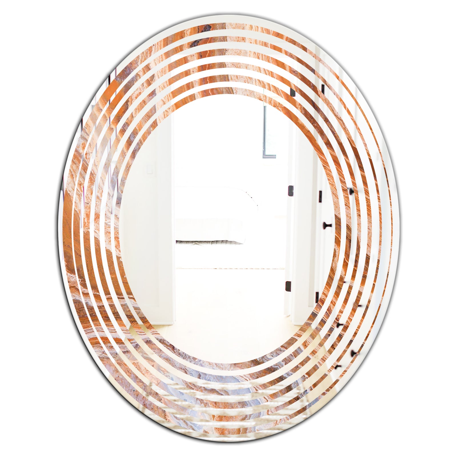 Marbled Geode 2 - Modern Round or Oval Wall Mirror - Wave