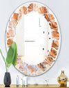 Marbled Geode 2 - Modern Round or Oval Wall Mirror - Leaves
