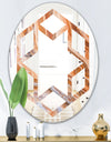Marbled Geode 2 - Modern Round or Oval Wall Mirror - Hexagon Star