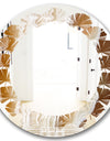 Marbled Geode 3 - Modern Round or Oval Wall Mirror - Leaves