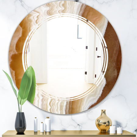 Marbled Geode 3 - Modern Round Wall Mirror - Triple C