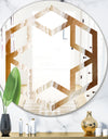 Marbled Geode 3 - Modern Round or Oval Wall Mirror - Hexagon Star