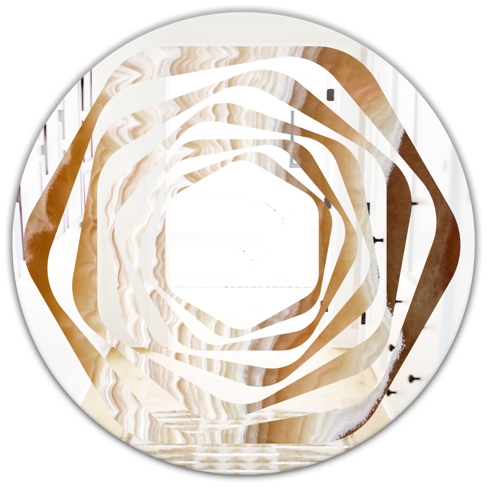 Marbled Geode 3 - Modern Round or Oval Wall Mirror - Whirl