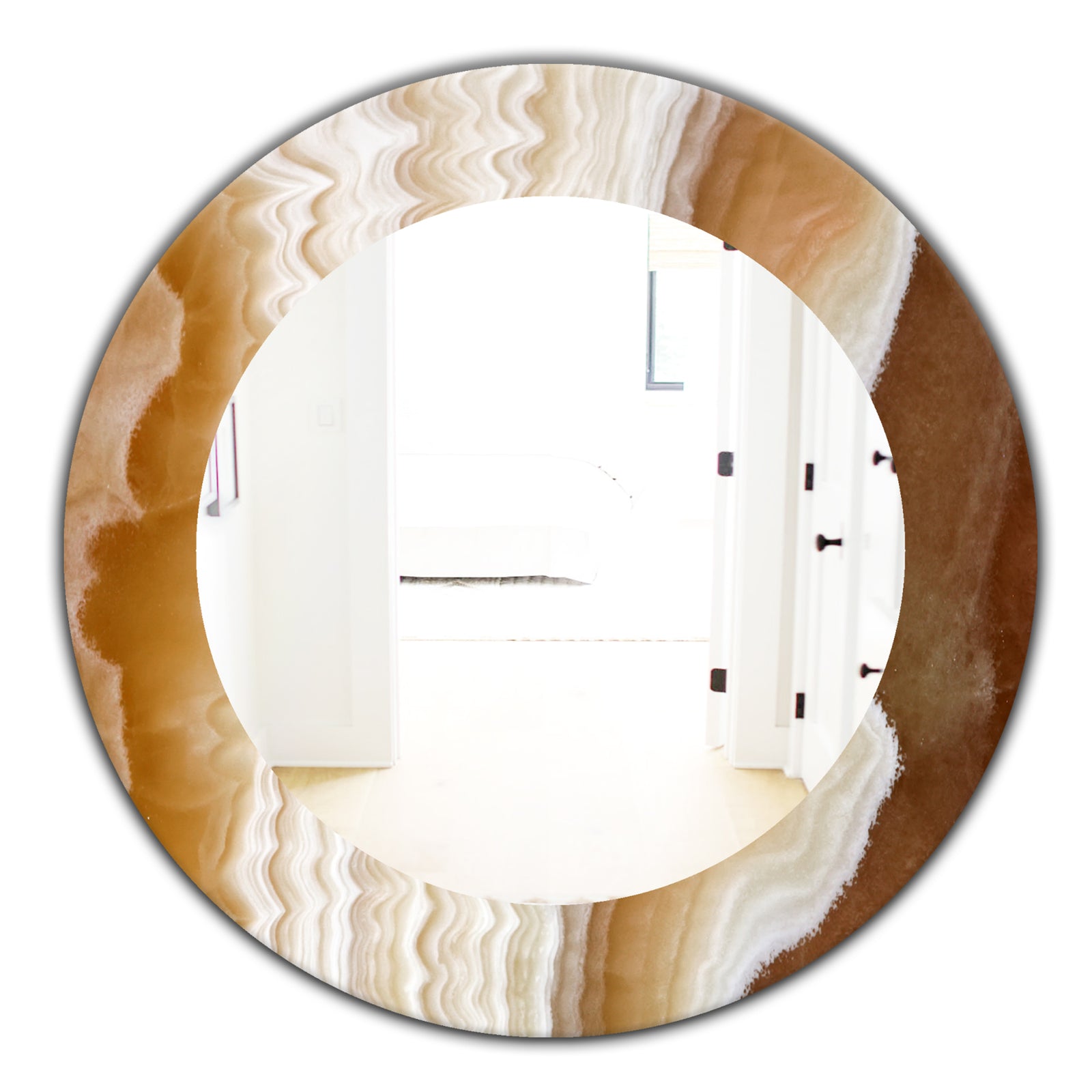 Marbled Geode 3 - Traditional Mirror - Oval or Round Wall Mirror