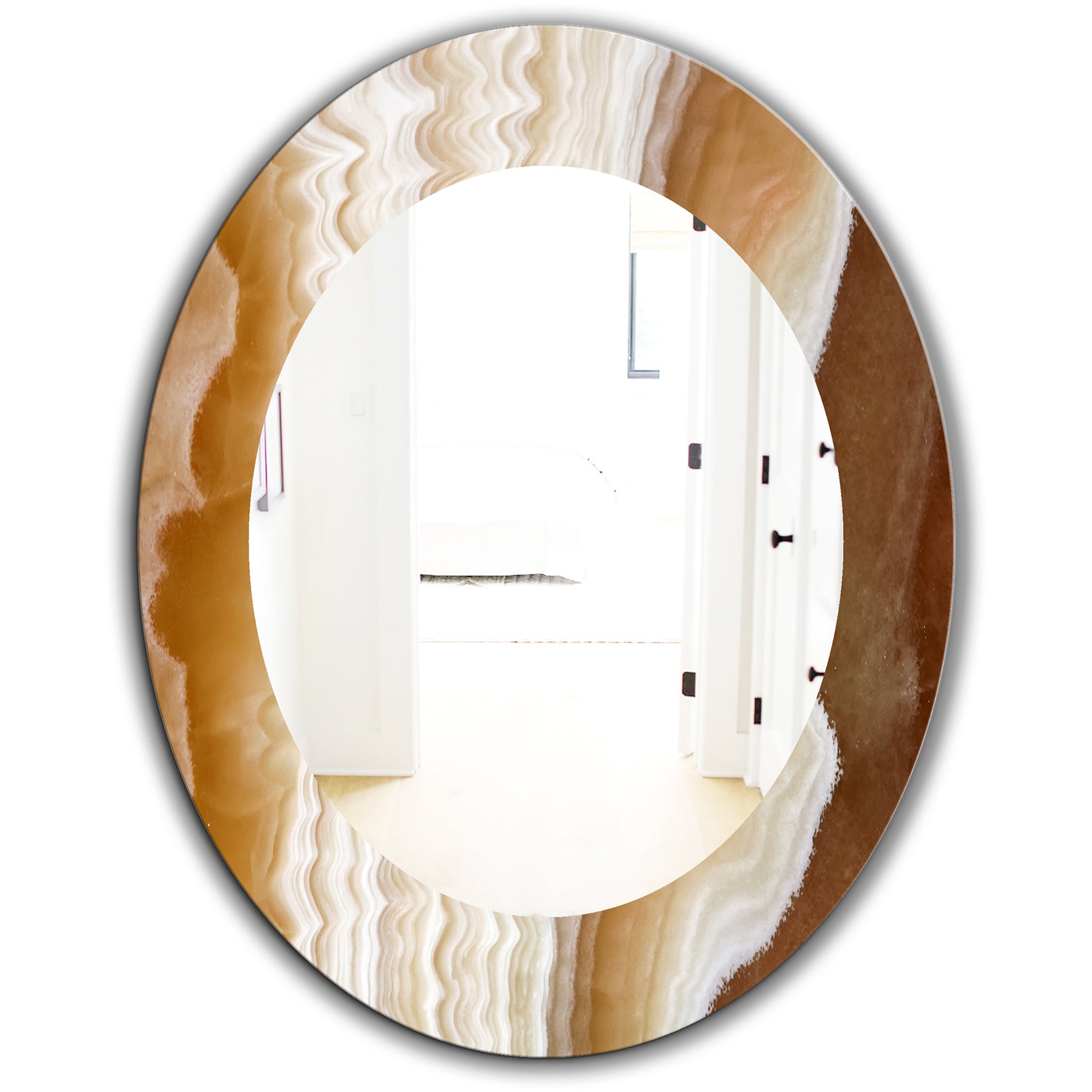 Marbled Geode 3 - Traditional Mirror - Oval or Round Wall Mirror