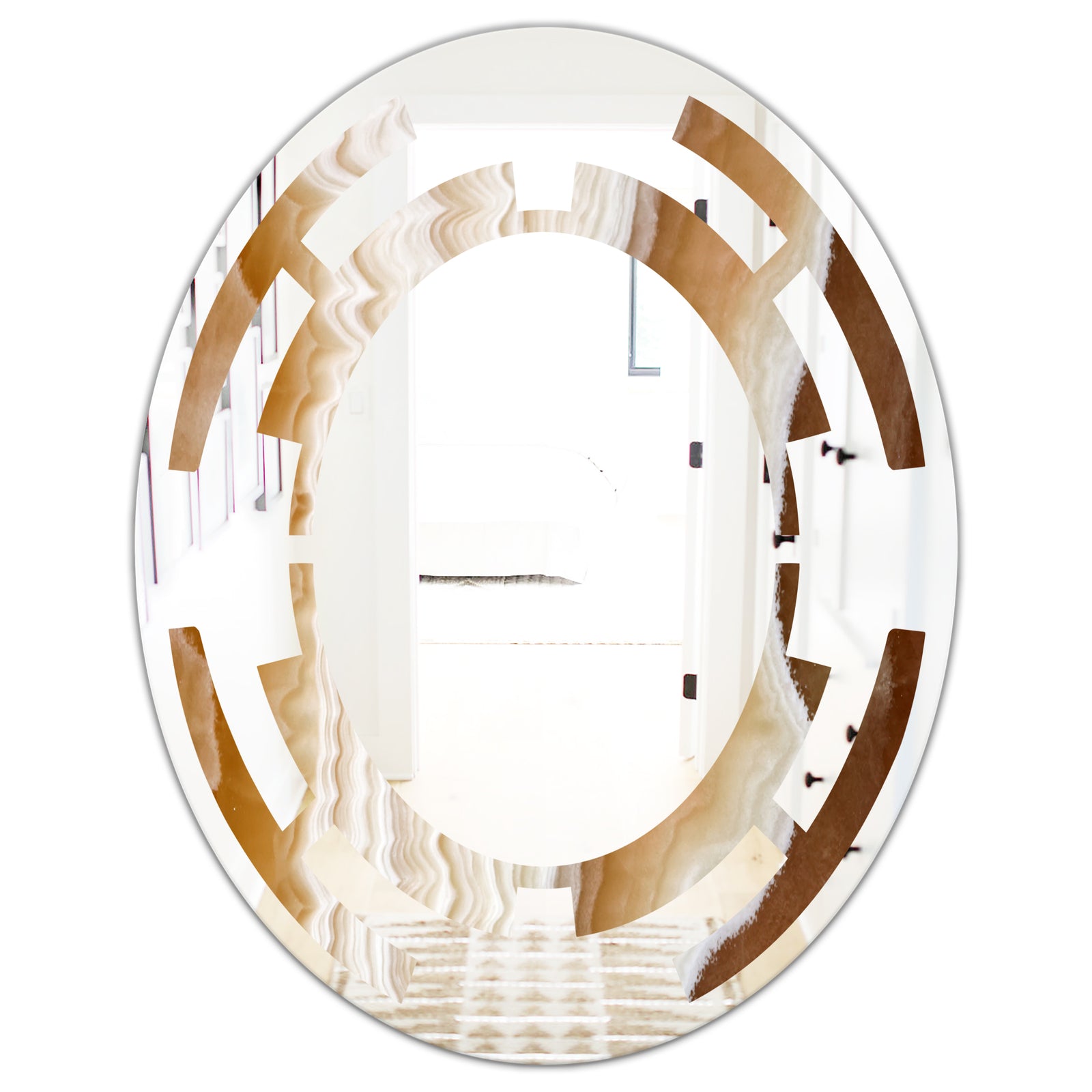 Marbled Geode 3 - Modern Round or Oval Wall Mirror - Space
