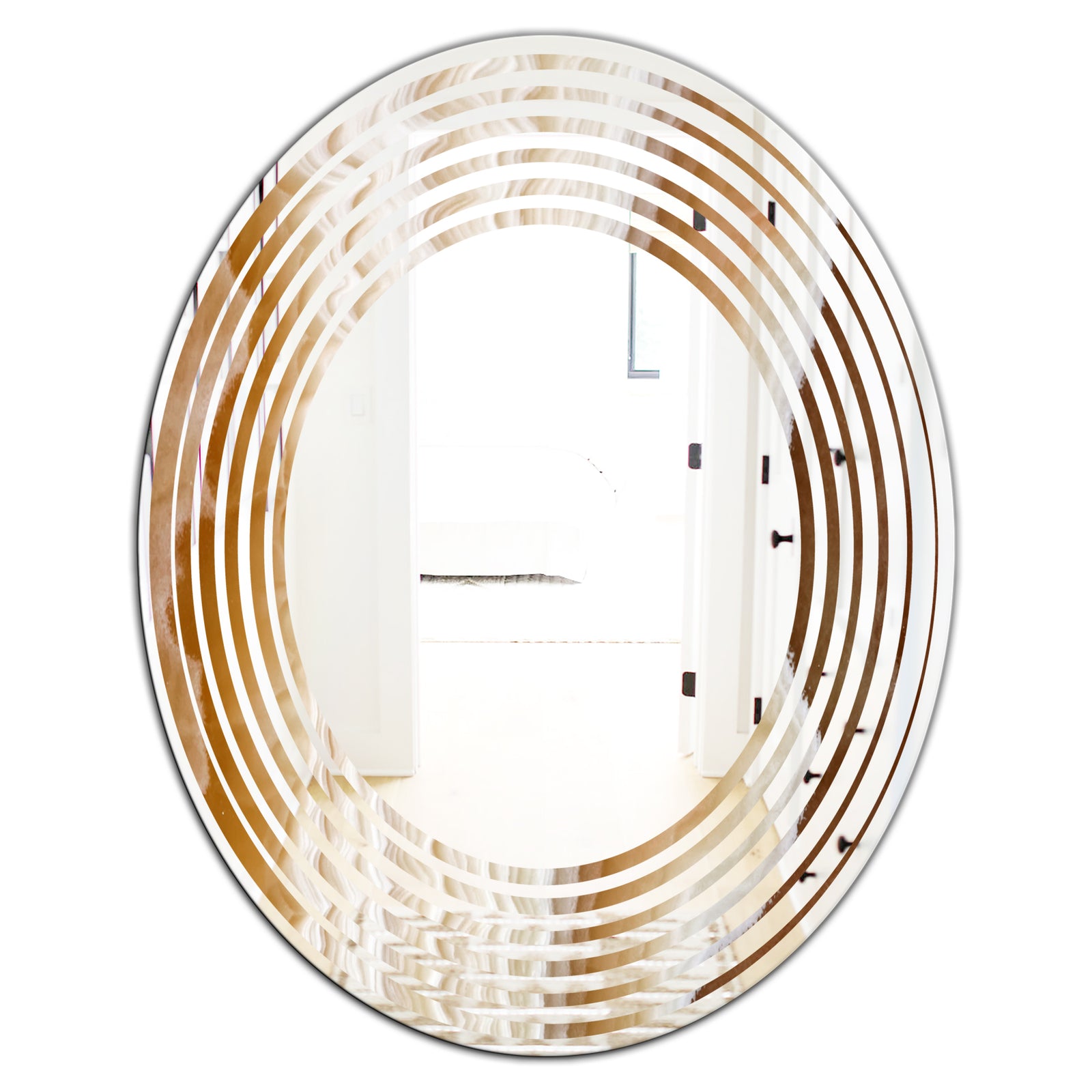Marbled Geode 3 - Modern Round or Oval Wall Mirror - Wave