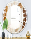 Marbled Geode 3 - Modern Round or Oval Wall Mirror - Leaves
