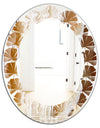 Marbled Geode 3 - Modern Round or Oval Wall Mirror - Leaves