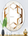Marbled Geode 3 - Modern Round or Oval Wall Mirror - Hexagon Star