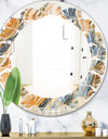 Marbled Geode 4 - Modern Round or Oval Wall Mirror - Leaves