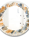 Marbled Geode 4 - Modern Round or Oval Wall Mirror - Leaves