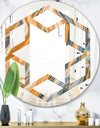 Marbled Geode 4 - Modern Round or Oval Wall Mirror - Hexagon Star