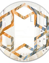 Marbled Geode 4 - Modern Round or Oval Wall Mirror - Hexagon Star