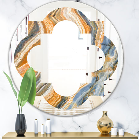 Marbled Geode 4 - Modern Round or Oval Wall Mirror - Quatrefoil