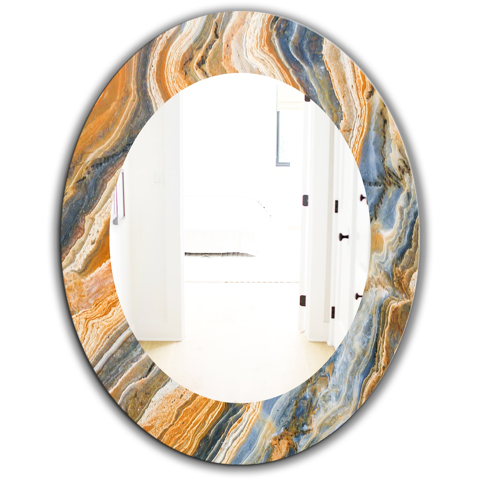 Porch & Den 'Marbled Geode 4 - Traditional Mirror