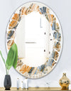 Marbled Geode 4 - Modern Round or Oval Wall Mirror - Leaves