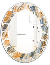 Marbled Geode 4 - Modern Round or Oval Wall Mirror - Leaves