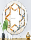Marbled Geode 4 - Modern Round or Oval Wall Mirror - Hexagon Star
