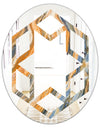 Marbled Geode 4 - Modern Round or Oval Wall Mirror - Hexagon Star