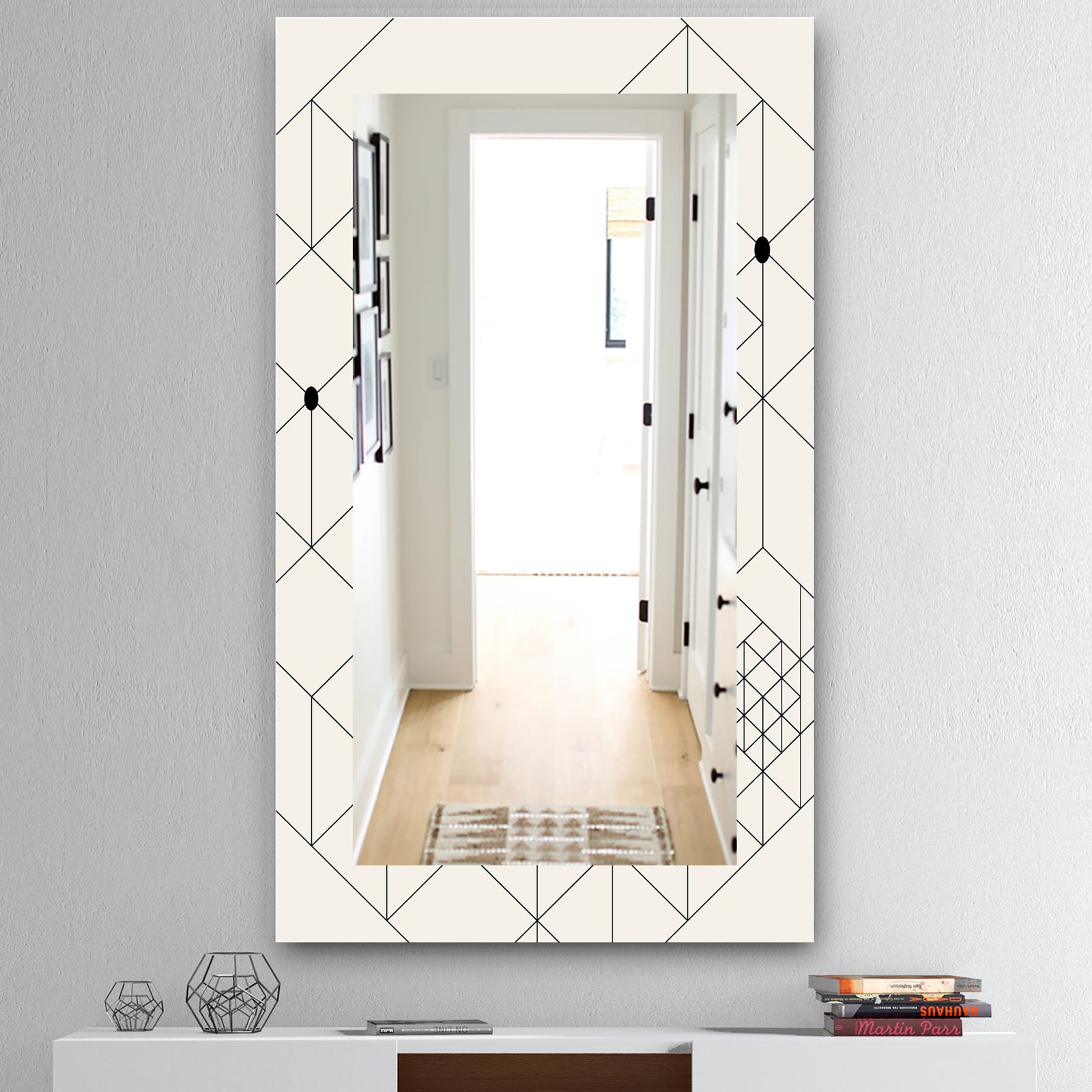 Triangular Spacy Spheres 1 - Mid-Century Mirror - Wall Mirror