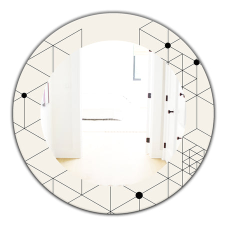 Triangular Spacy Spheres 1 - Mid-Century Mirror - Oval or Round Wall Mirror