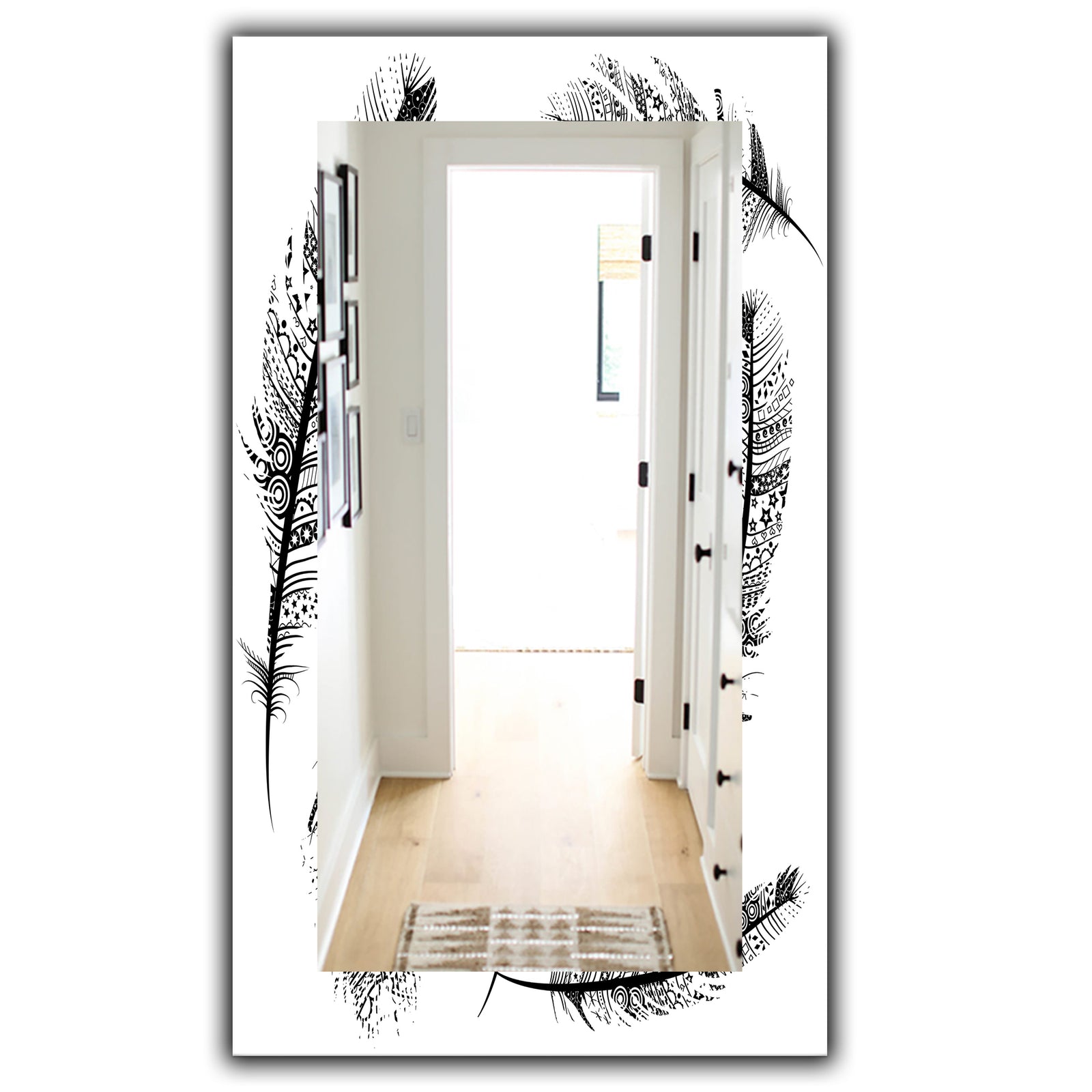 Feathers 28 - Bohemian and Eclectic Mirror - Vanity Mirror