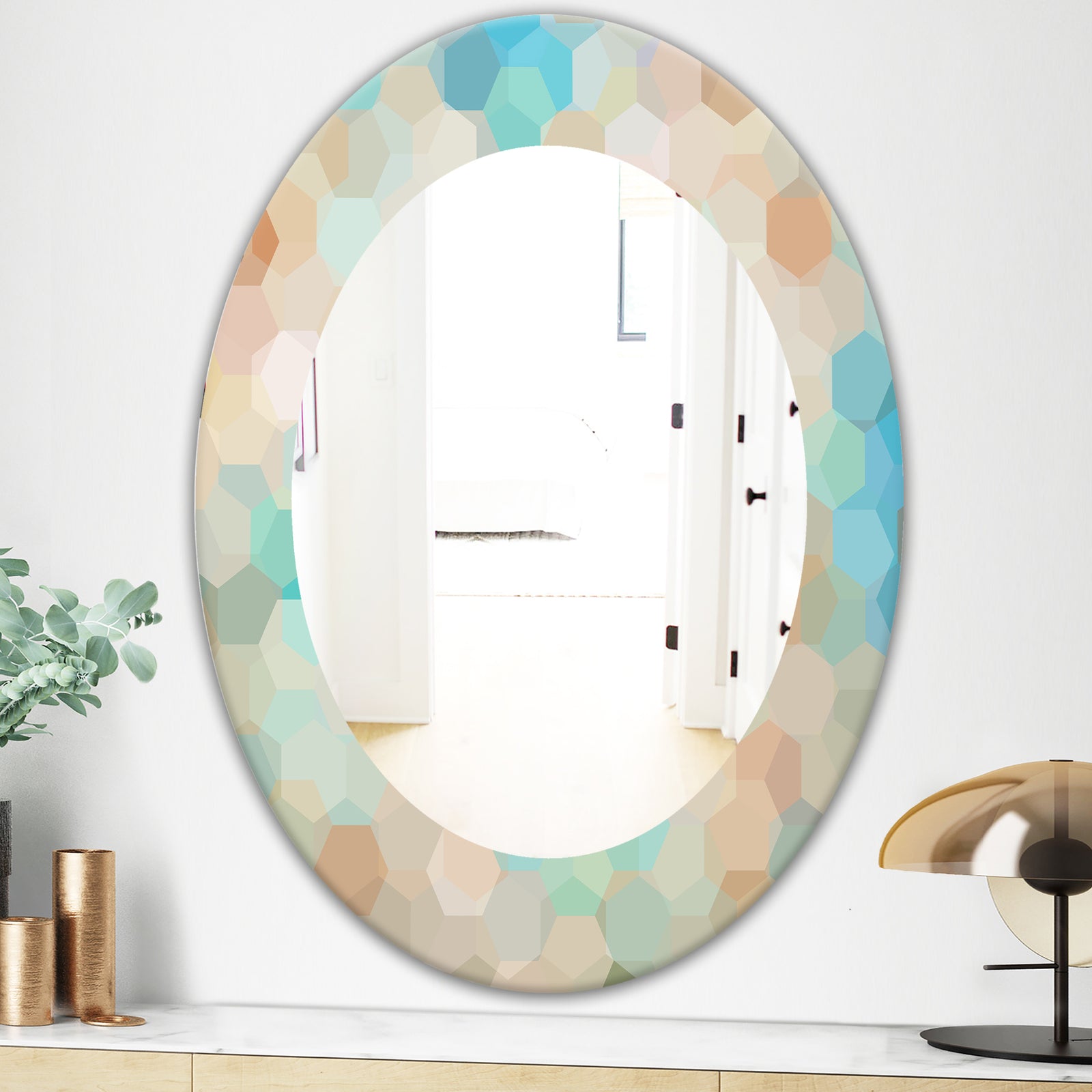 Honeycomb 4 - Modern Mirror - Oval or Round Wall Mirror