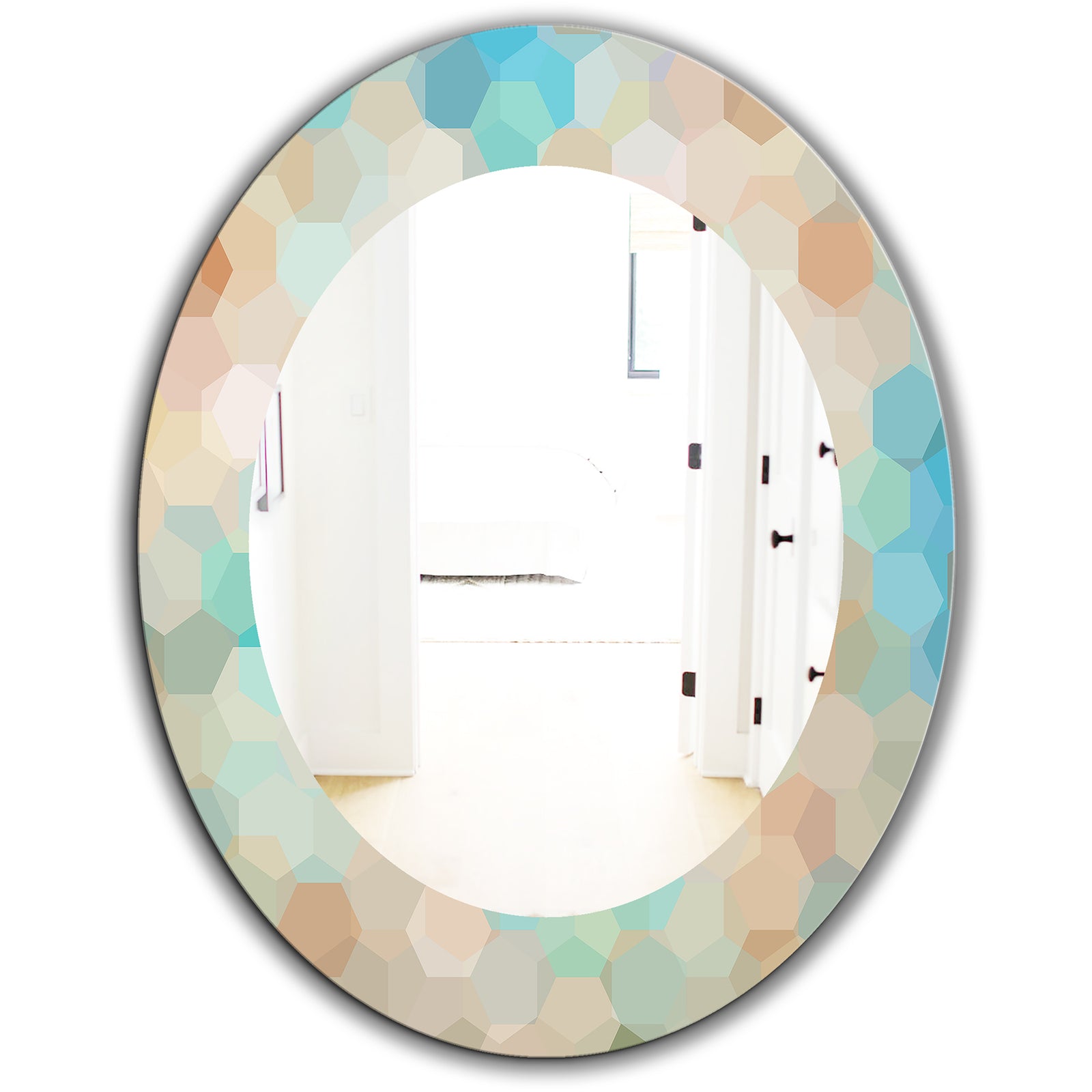 Honeycomb 4 - Modern Mirror - Oval or Round Wall Mirror