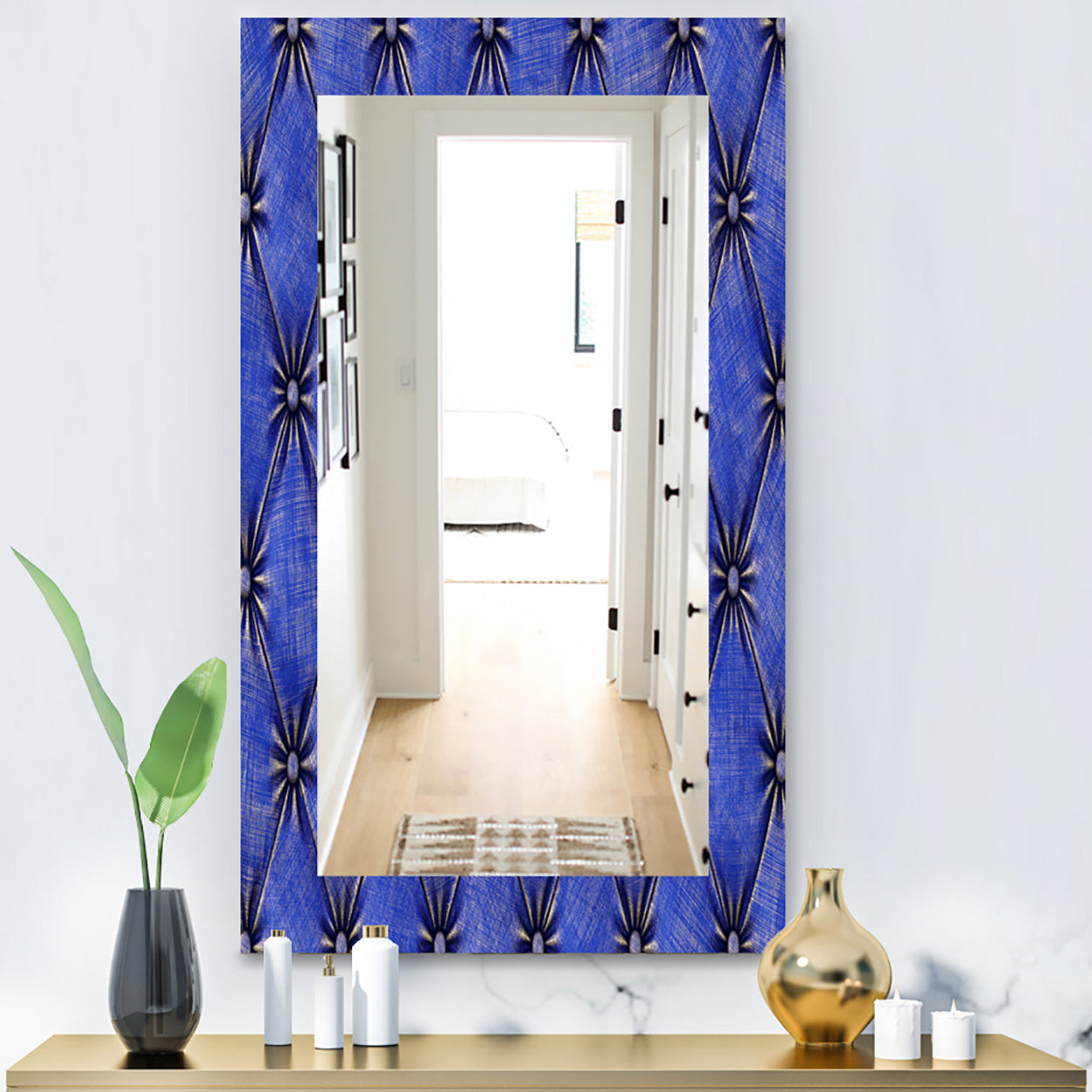 Leather Print V - Modern Mirror - Wall Mirror